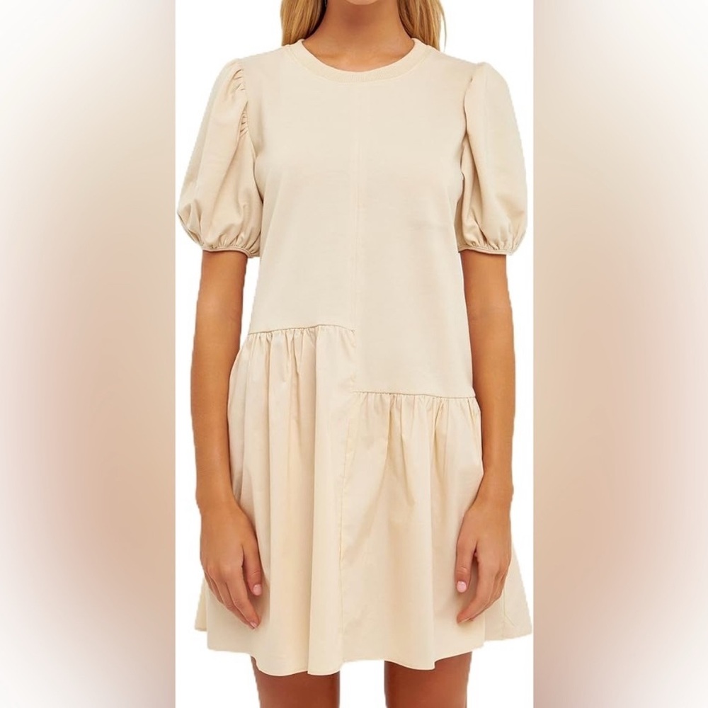 English Factory Cream Puff Sleeve Dress
